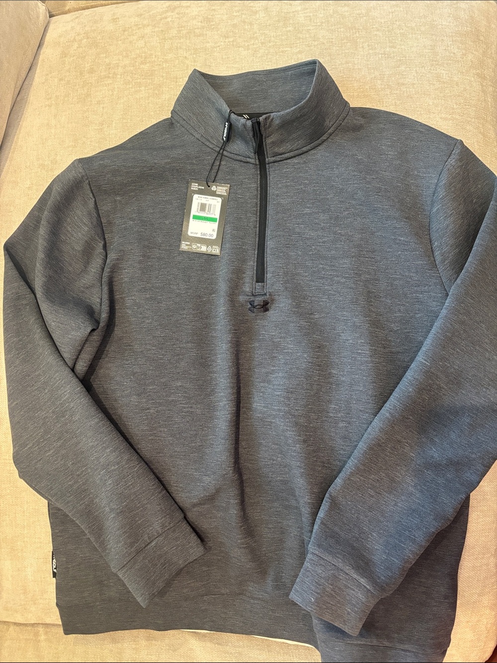 NWT Under Armour Drive Midlayer Quarter Zip Pullover Men’s L Grey Golf